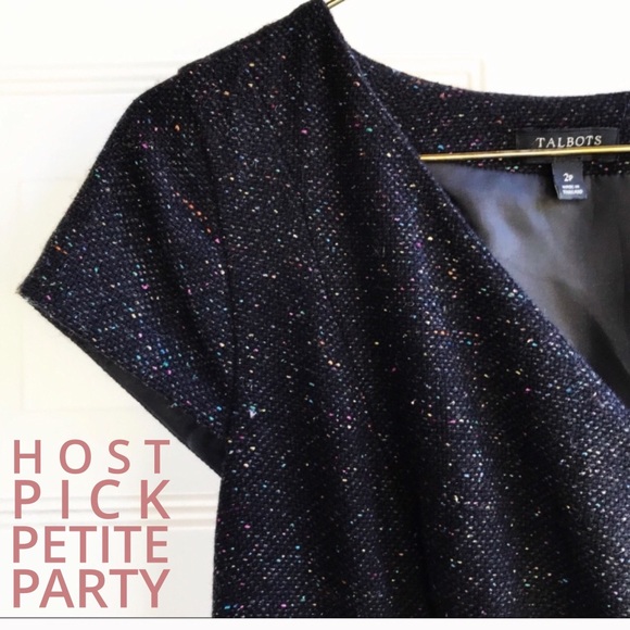Talbots Dresses & Skirts - ♥️HP Talbots Wool Blend Dress Black Tweed 2 Petite